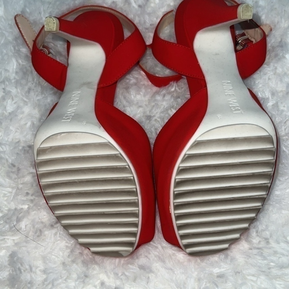 Nine West Vibrant Red Platform Heels​ - Picture 7 of 8